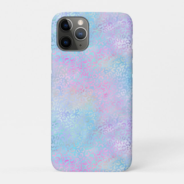 Capa Para iPhone 11 Pro A Série Leopardo Iridescente Design 9 (Verso)