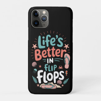 Capa Para iPhone 11 Pro A Vida é Melhor de Chinelos – Praia Tropical Diver