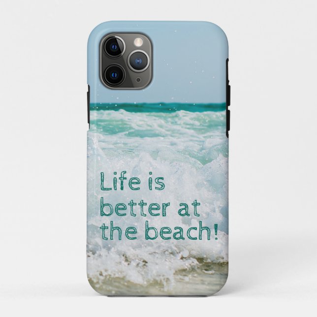 Capa Para iPhone 11 Pro A Vida é Melhor Na Onda Da Praia (Verso)