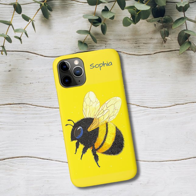 Capa Para iPhone 11 Pro Abeja Melífera no Amarelo (Criador carregado)