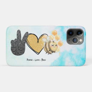 Capa Para iPhone 11 Pro Abelhas de amor à paz, bonitas
