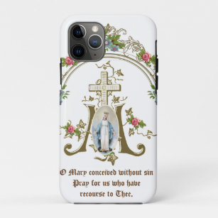 Capa Para iPhone 11 Pro Abençoada Virgem Mãe Imaculada Mary Religiosa
