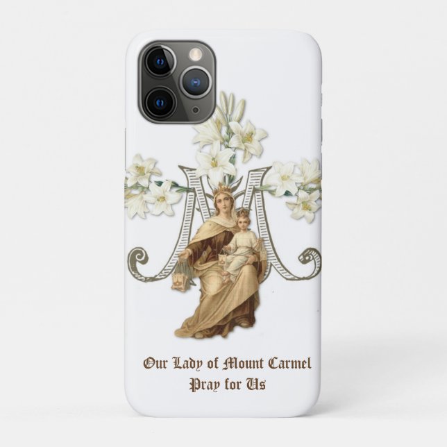 Capa Para iPhone 11 Pro Abençoada Virgem Mãe Maria Monte Carmel (Verso)