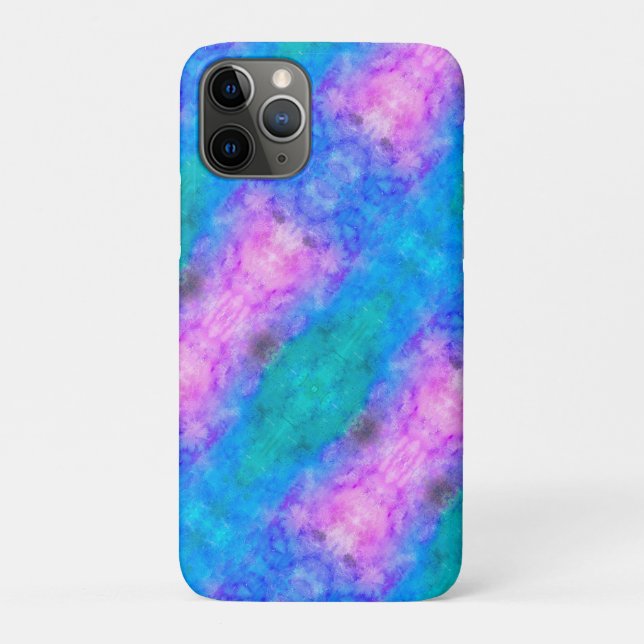Capa Para iPhone 11 Pro Abstrato de Pastel, rosa, azul, aqua (Verso)