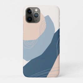 Capa Para iPhone 11 Pro Abstrato geométrico mínimo moderno, azul e rosa