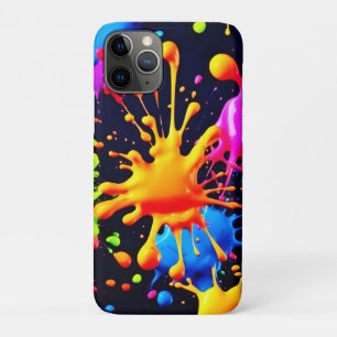 Capa Para iPhone 11 Pro Abstrato Neon Paint Splash Trabalho de arte