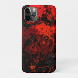 Capa Para iPhone 11 Pro Abstrato vermelho, preto e Cinza
