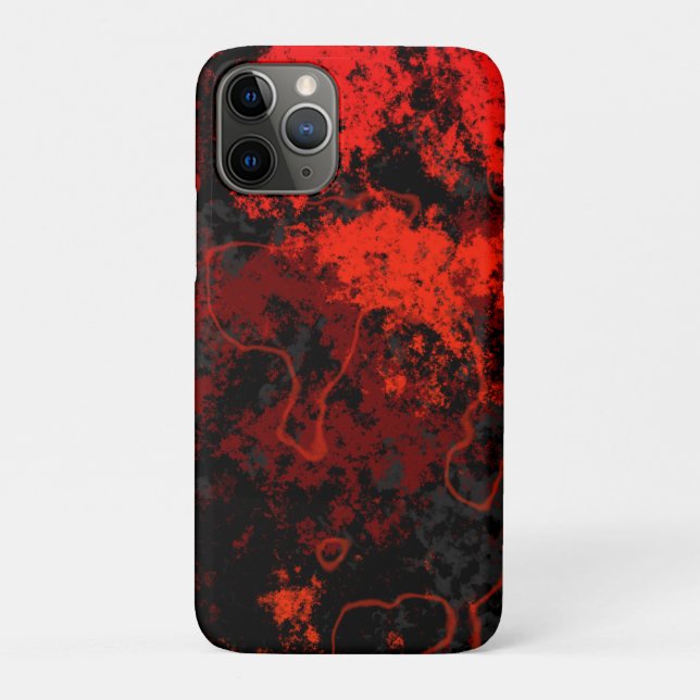 Capa Para iPhone 11 Pro Abstrato vermelho, preto e Cinza (Verso)