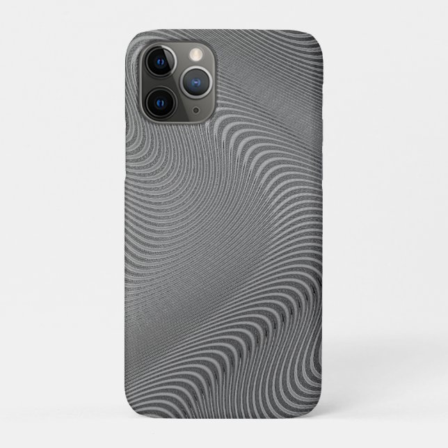 Capa Para iPhone 11 Pro Abstrato Wavy Cinza (Verso)