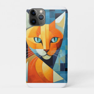 Capa Para iPhone 11 Pro Abstrato Whiskers: Gato Laranja