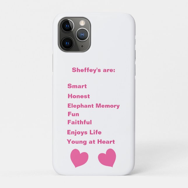 Capa Para iPhone 11 Pro Acrônimo de Sheffey Rosa (Verso)