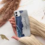 Capa Para iPhone 11 Pro Agato de prata azul-Marinho moderno metálico<br><div class="desc">Este design de tendência apresenta uma marinho azul de aquarela agate design,  aparada com cintilação de falso prateado,  sobre um fundo de folha de metal esfregado em falso prata. Personalize-o com seu nome ou monograma em um script no estilo de escrita manual azul marinho.</div>