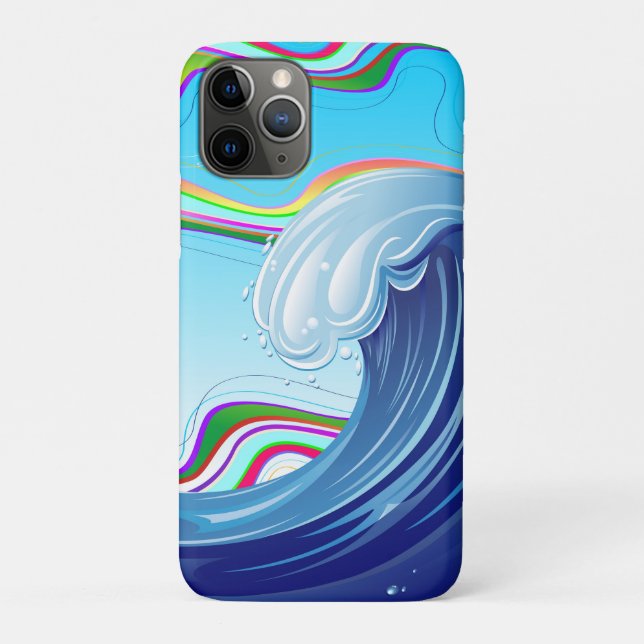Capa Para iPhone 11 Pro Água das ondas grandes do oceano marinho (Verso)