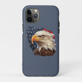 Capa Para iPhone 11 Pro Águia Careca da Bandeira Americana