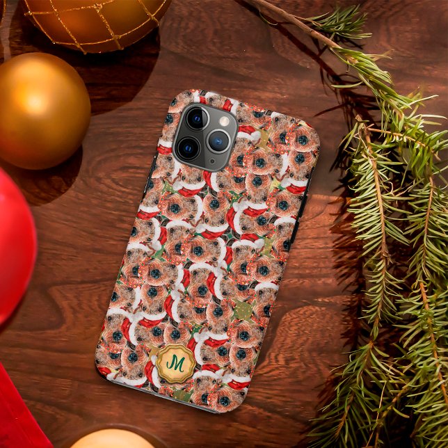Capa Para iPhone 11 Pro Airedale Terrier Verde Dourado Cachorro Fofo Natal (Criador carregado)