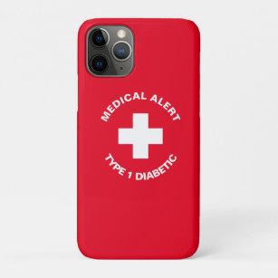 Capa Para iPhone 11 Pro Alerta Médico Personalizado Vermelho Diabético