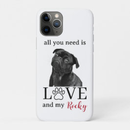 Capa Para iPhone 11 Pro All You Need Is Love and My Dog – Custom Pet Name