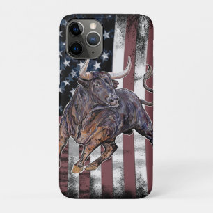 Capa Para iPhone 11 Pro American Flag Bull