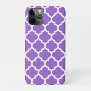 Capa Para iPhone 11 Pro Ametyst White Quatrefoil Marroquino Padrão #5