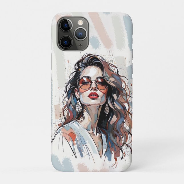 Capa Para iPhone 11 Pro AMITA | Soft Pastel Art Woman Phone Cases (Verso)