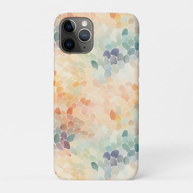 Capa Para iPhone 11 Pro Aquarela Abstrata em Pastel Suave (Verso)