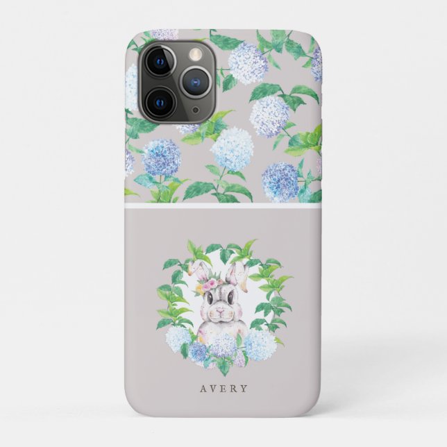 Capa Para iPhone 11 Pro Aquarela Floral Personalizada Páscoa (Verso)