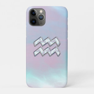 Capa Para iPhone 11 Pro Aquarius Zodiac - Sinal Pastels Mãe de Decoraçã