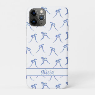 Capa Para iPhone 11 Pro Arcos azuis e brancos coquette