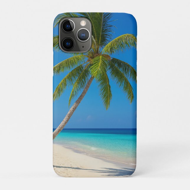 Capa Para iPhone 11 Pro Areia branca de turquesa de praia tropical (Verso)