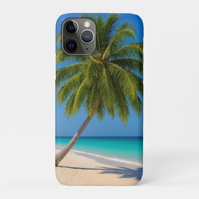 Capa Para iPhone 11 Pro Areia branca de turquesa de praia tropical (Verso)