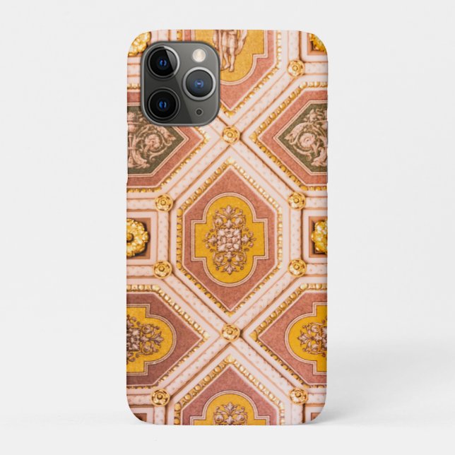 Capa Para iPhone 11 Pro Arquitetura Húngara Rosa Amarelo (Verso)