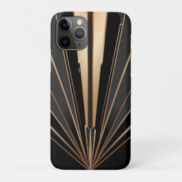 Capa Para iPhone 11 Pro Art Deco Gold Fan Geometric Elegance