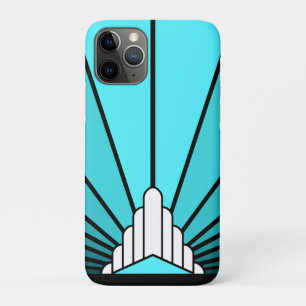 Capa Para iPhone 11 Pro Art deco sun em aqua