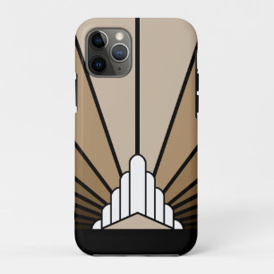 Capa Para iPhone 11 Pro Art deco sun em bronzeado