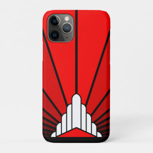 Capa Para iPhone 11 Pro Art deco sun em vermelho