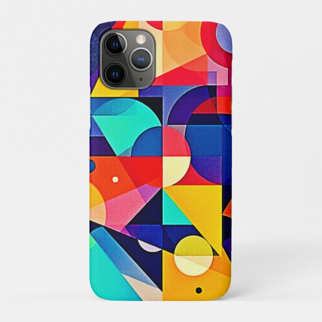 Capa Para iPhone 11 Pro Arte Abstrata Geométrica Vibrante (Verso)