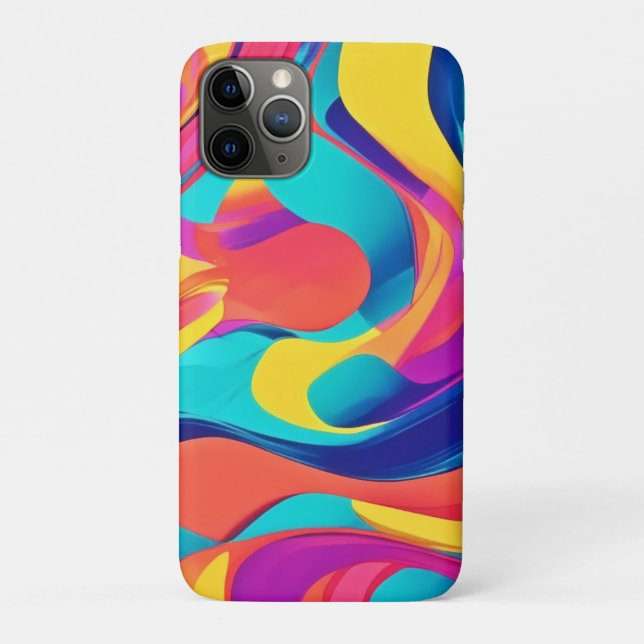 Capa Para iPhone 11 Pro Arte Abstrata Giratória Vibrante (Verso)