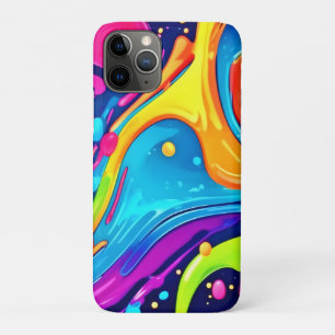 Capa Para iPhone 11 Pro Arte Abstrata Vibrante Neon Splash