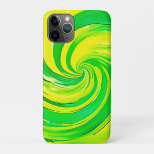 Capa Para iPhone 11 Pro Arte brilhante verde e amarela
