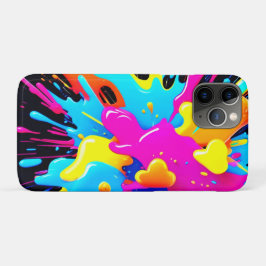 Capa Para iPhone 11 Pro Arte de abertura de cores neon