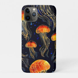 Capa Para iPhone 11 Pro Arte de Água-viva Oceânica Brilhante