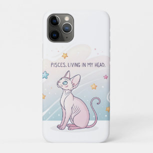 Capa Para iPhone 11 Pro Arte de Cabeça Viva do Gato Esfinge do Zodíaco de