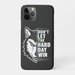 Capa Para iPhone 11 Pro Arte de Citação Wolf Don't Let The Hard Day Win