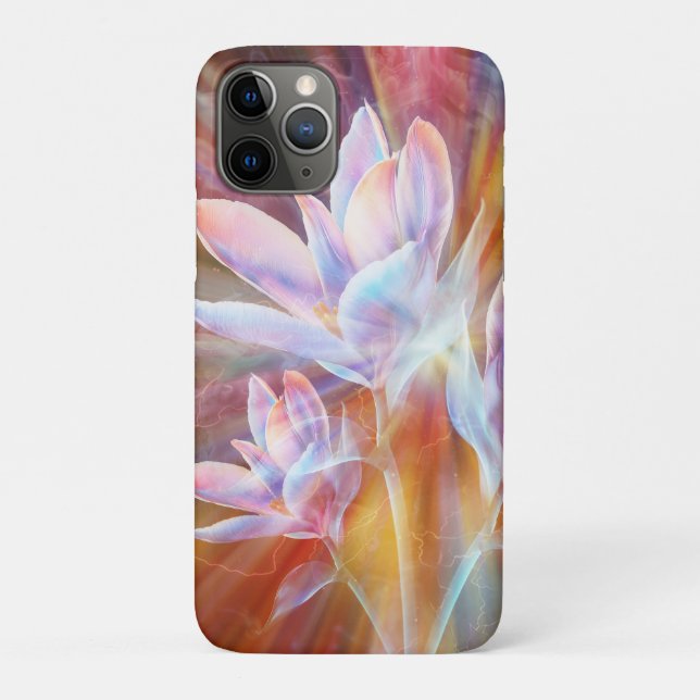 Capa Para iPhone 11 Pro Arte de flores modernas abstratas (Verso)