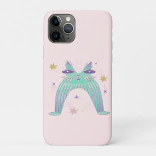 Capa Para iPhone 11 Pro arte de gato arco-íris