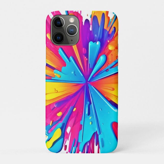 Capa Para iPhone 11 Pro Arte de Intermitência de Cor Radial (Verso)