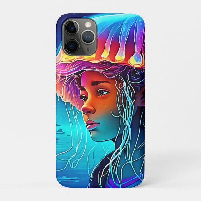 Capa Para iPhone 11 Pro Arte de Miúdas de Água-Viva (Verso)