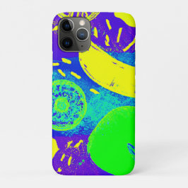 Capa Para iPhone 11 Pro Arte de Padrão de Cor Neon Expressiva do Fruta