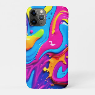 Capa Para iPhone 11 Pro Arte de respingo de líquido com brilho de neon
