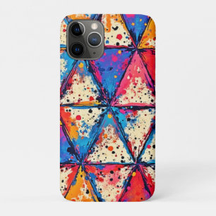 Capa Para iPhone 11 Pro Arte de Splatter de Triângulo Vibrante